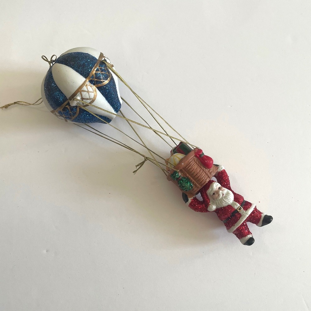 Santa Claus Hot Air Balloon Christmas Ornament Holiday Decoration Gift 8"‎